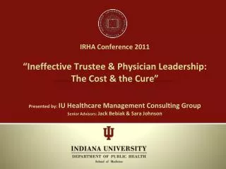 IU Healthcare Management Consulting Group