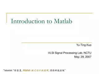 introduction to matlab