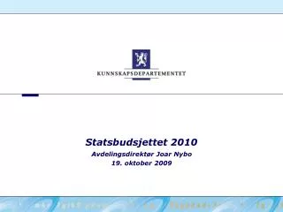 statsbudsjettet 2010
