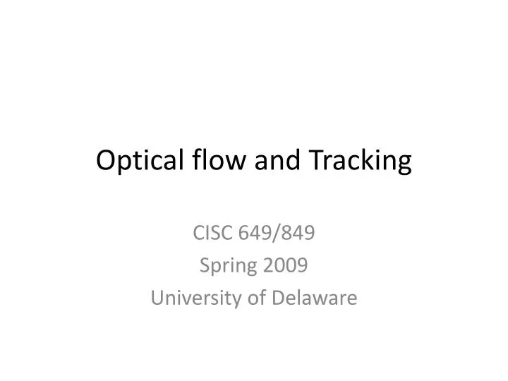 optical flow and tracking