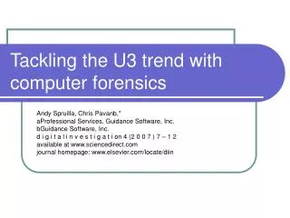 tackling the u3 trend with computer forensics