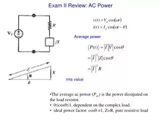 Exam II Review: AC Power