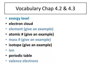 Vocabulary Chap 4.2 &amp; 4.3