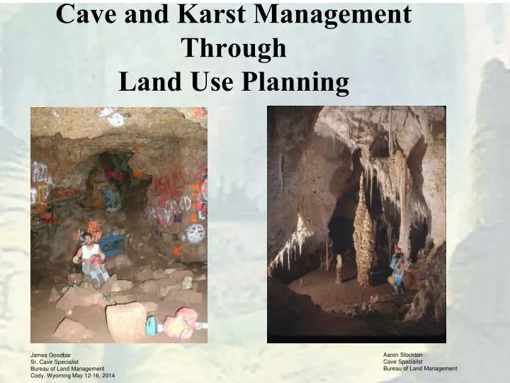 cave and karst management through land use planning
