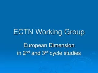 ECTN Working Group