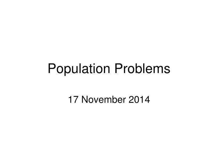 population problems