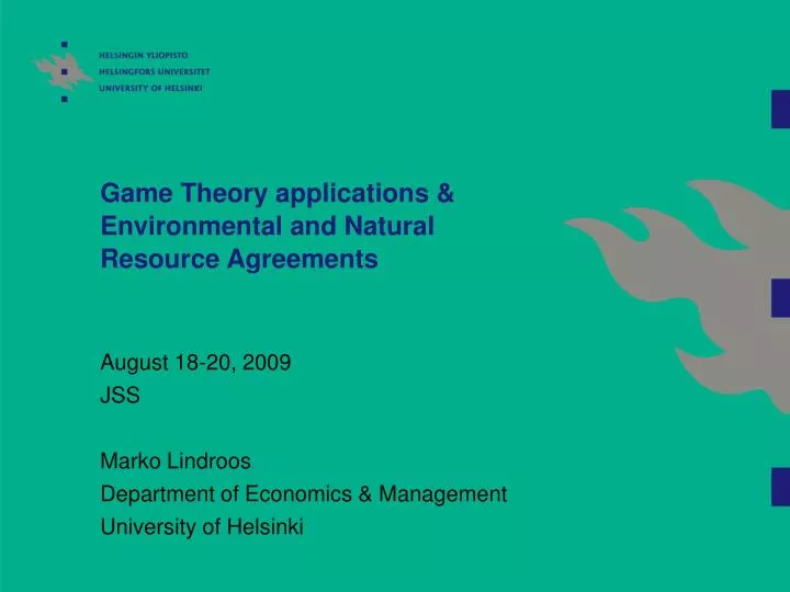 game theory applications environmental and natural resource agreements