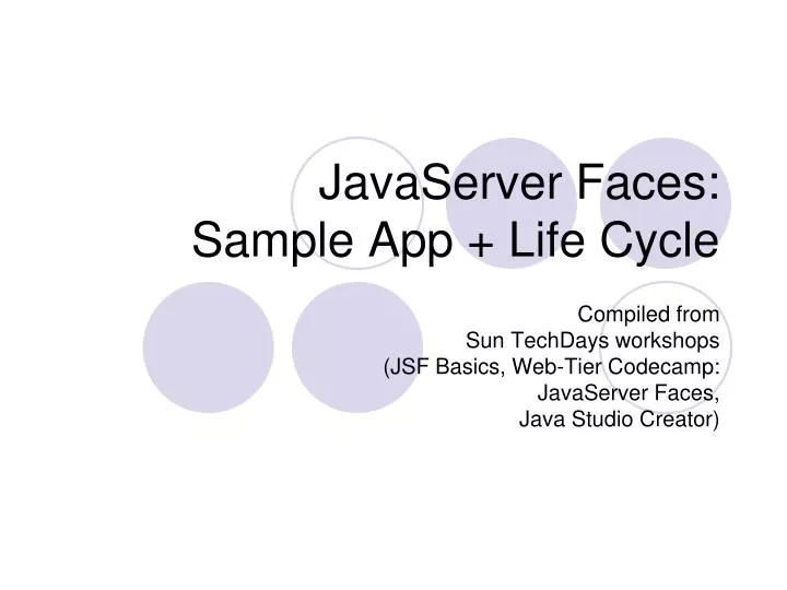 javaserver faces sample app life cycle