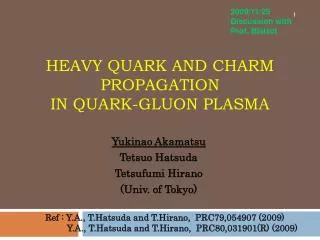 Heavy Quark and charm propagation in Quark-Gluon plasma