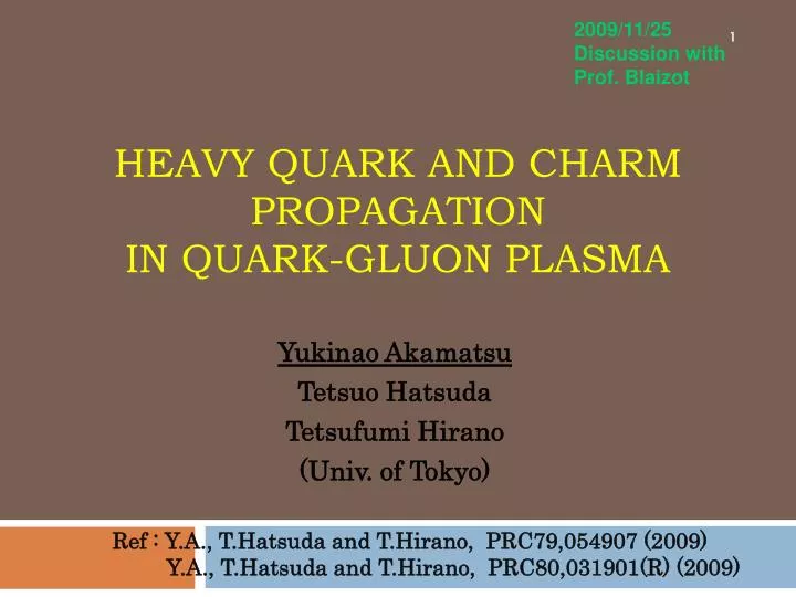 heavy quark and charm propagation in quark gluon plasma