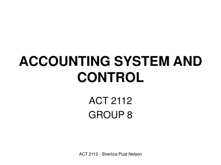 accounting system and control
