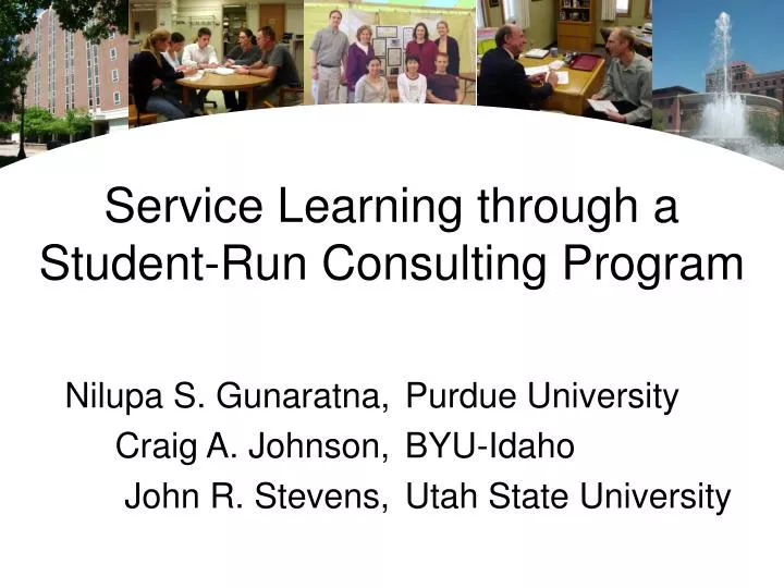 service learning through a student run consulting program