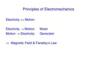 Principles of Electromechanics