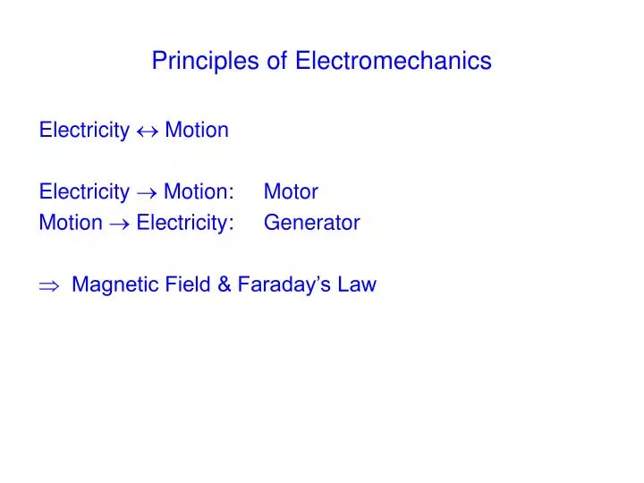 principles of electromechanics