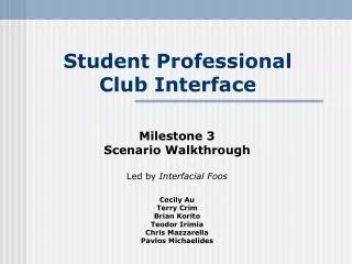 Student Professional Club Interface