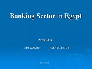 Banking Sector in Egypt