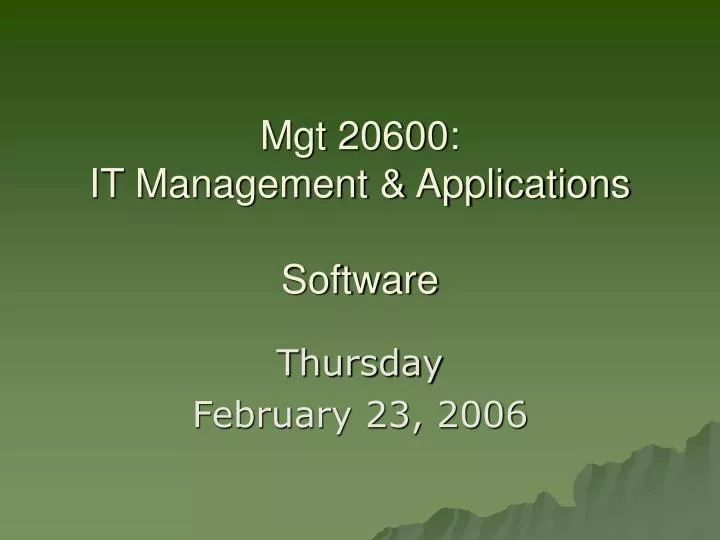 mgt 20600 it management applications software