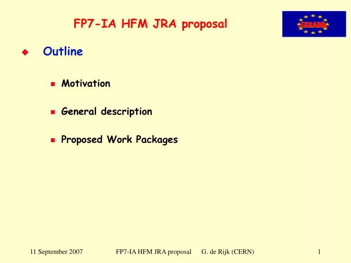 fp7 ia hfm jra proposal