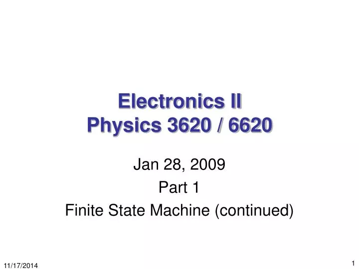 electronics ii physics 3620 6620