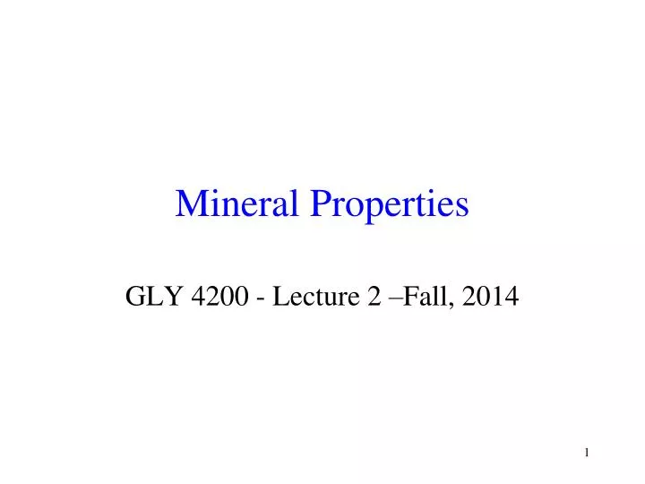 mineral properties