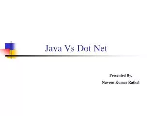 Java Vs Dot Net
