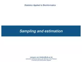 Sampling and estimation