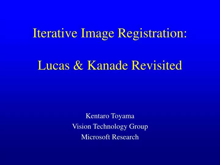 iterative image registration lucas kanade revisited