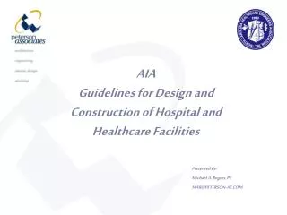 AIA Guidelines for Design and Construction of Hospital and Healthcare Facilities