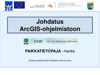 johdatus arcgis ohjelmistoon