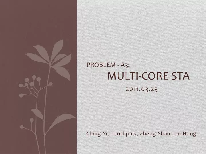 problem a3 multi core sta