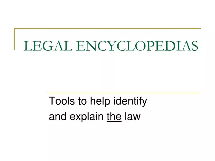 legal encyclopedias