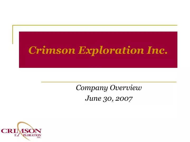 crimson exploration inc