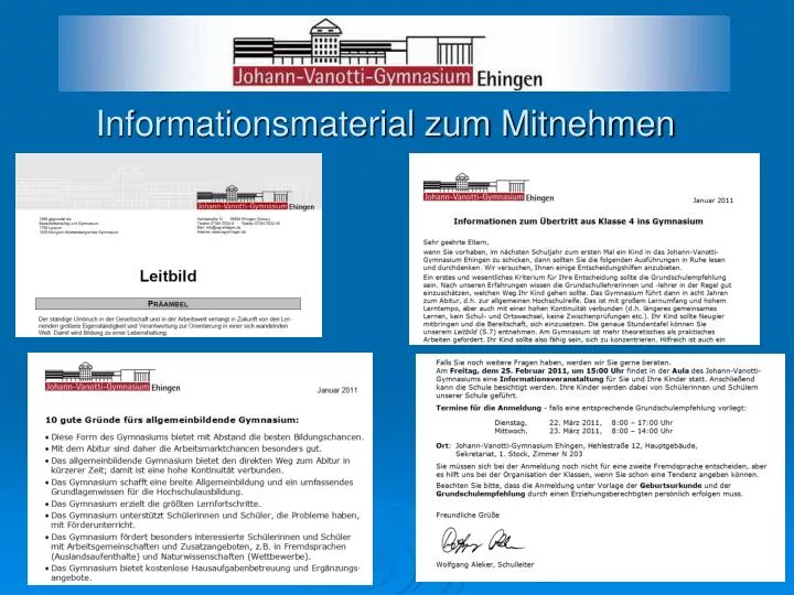 informationsmaterial zum mitnehmen