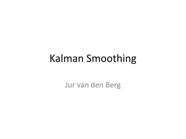 kalman smoothing