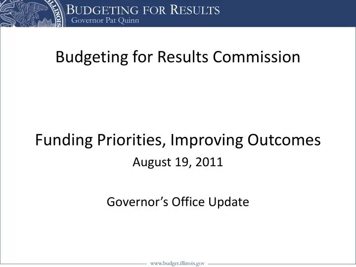 budgeting for results commission