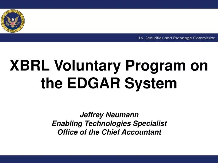 xbrl voluntary program on the edgar system