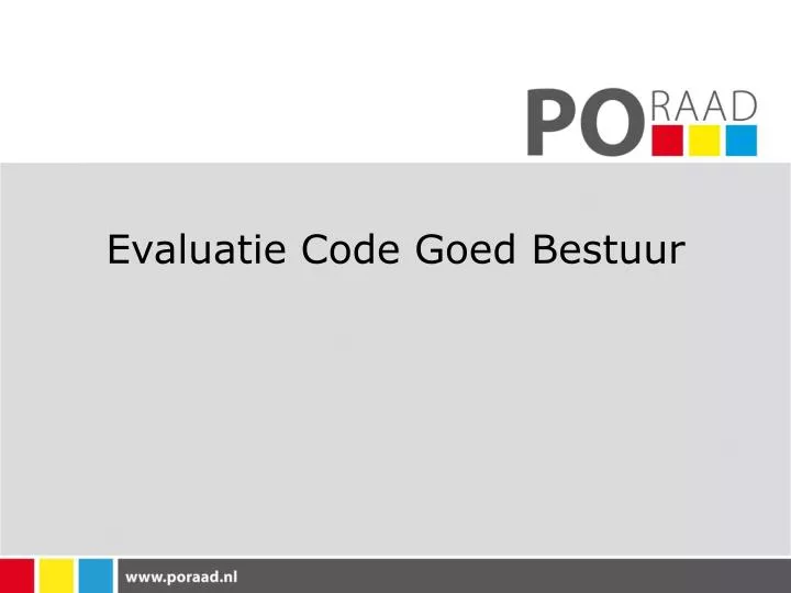 evaluatie code goed bestuur