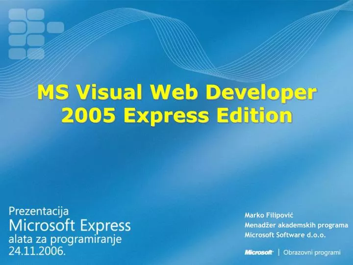 ms visual web developer 2005 express edition