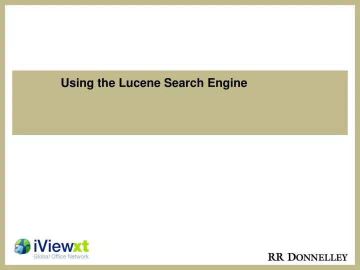 using the lucene search engine