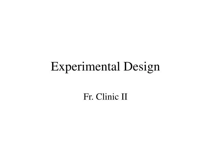 experimental design