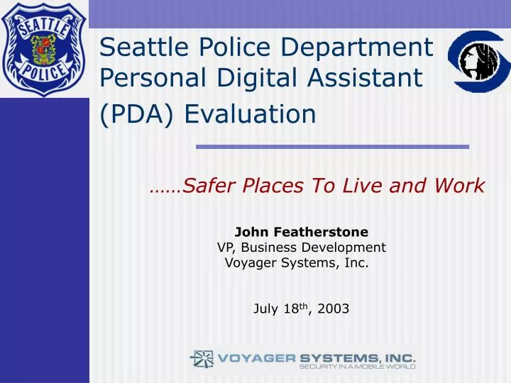 seattle police department personal digital assistant pda evaluation