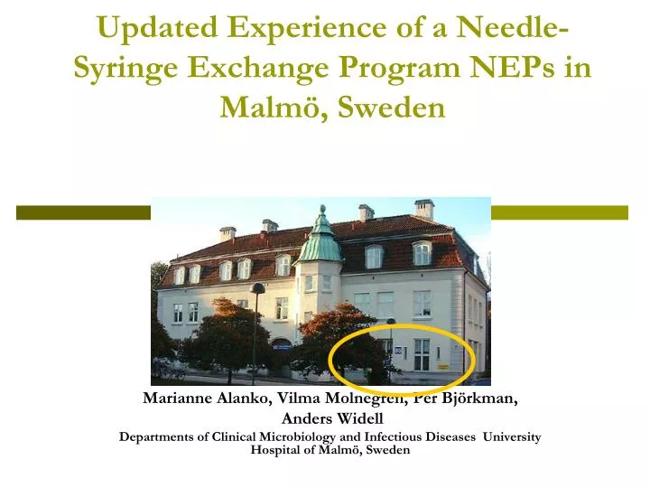 updated experience of a needle syringe exchange program neps in malm sweden