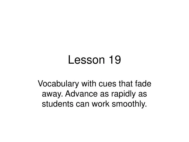 lesson 19