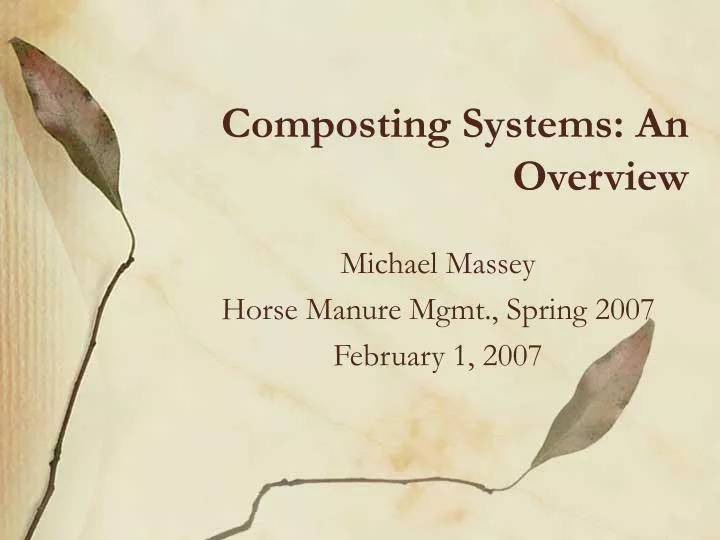 composting systems an overview