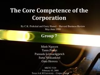 The Core Competence of the Corporation