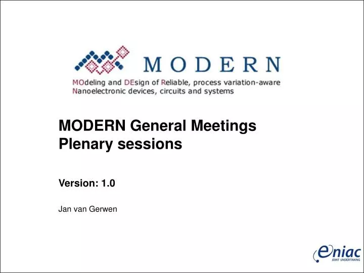 modern general meetings plenary sessions version 1 0