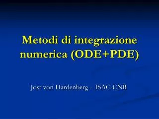metodi di integrazione numerica ode pde