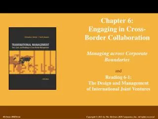 Chapter 6: Engaging in Cross- Border Collaboration Managing across Corporate Boundaries