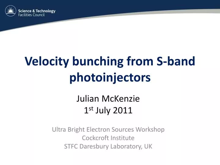 velocity bunching from s band photoinjectors