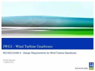 JWG1 - Wind Turbine Gearboxes
